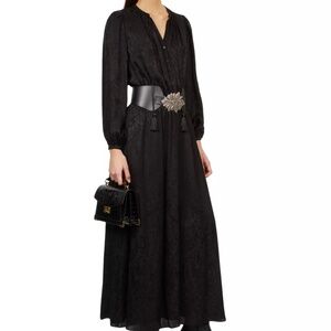 🖤🐍 NWT The Kooples Silk-Blend Snakeskin Jacquard Maxi Dress | $445 Retail